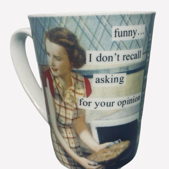 Red and White Mug with Vintage Humor Design - Picture 2 of 7